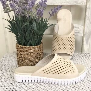 Ilse Jacobsen Tulip Open Toe Slide Dove White